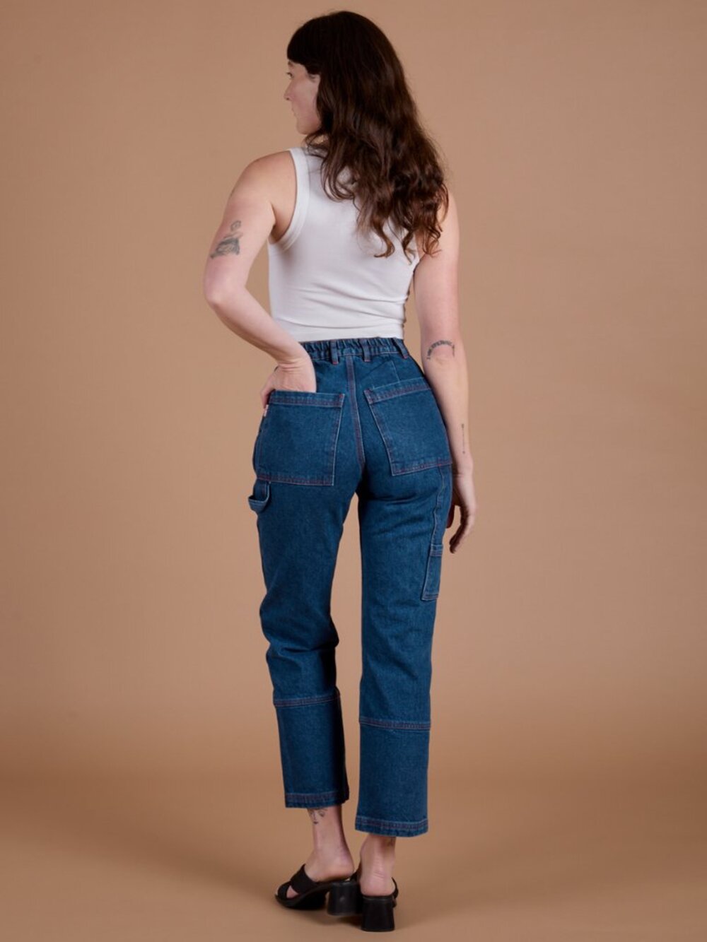 Big Bud Press Petite M Size Dark Wash Carpenter Jeans - Picture 5 of 10